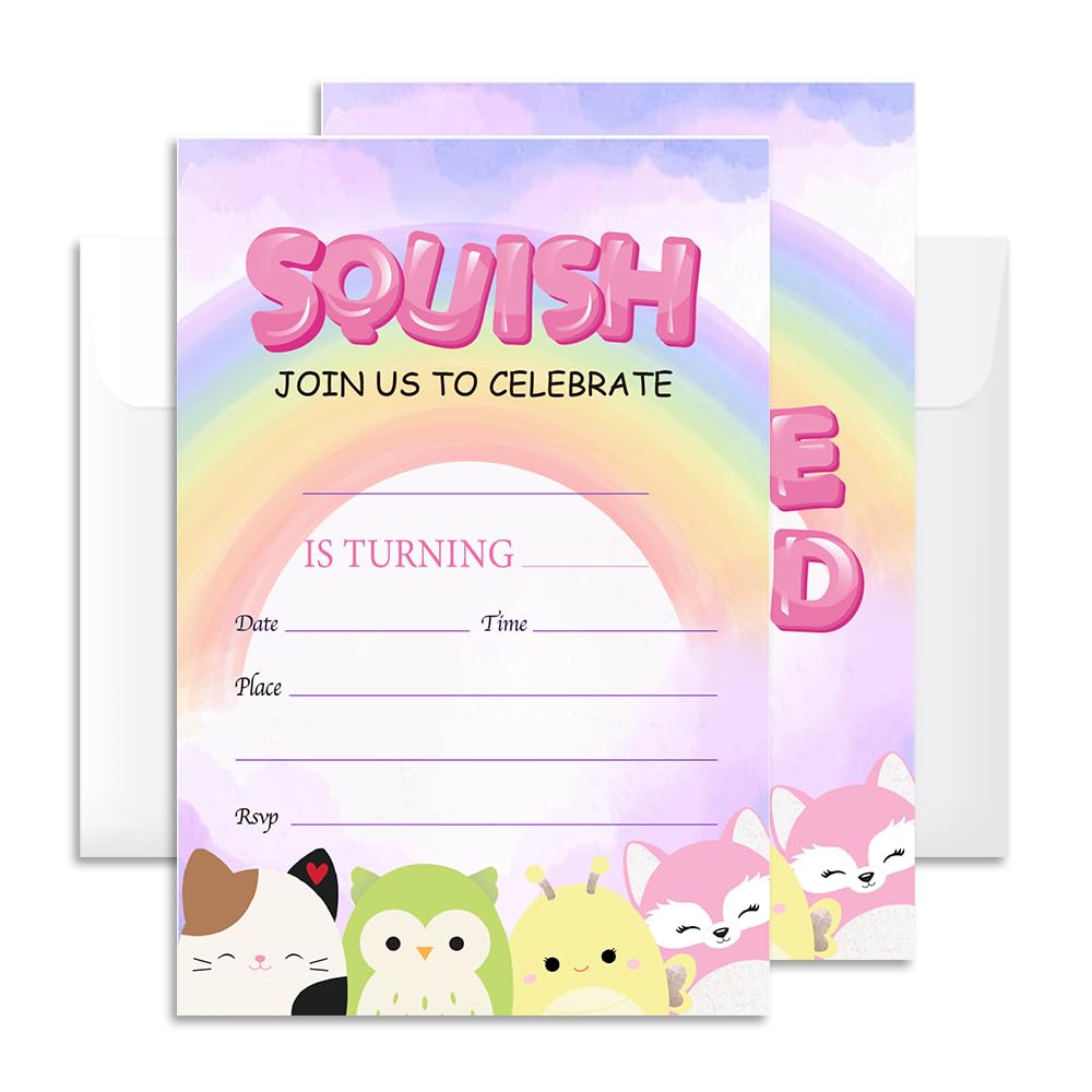 Squish Birthday Invitation Cards With Envelopes Pack Of 20 4 | Desertcart  Seychelles, image size:1000x1000