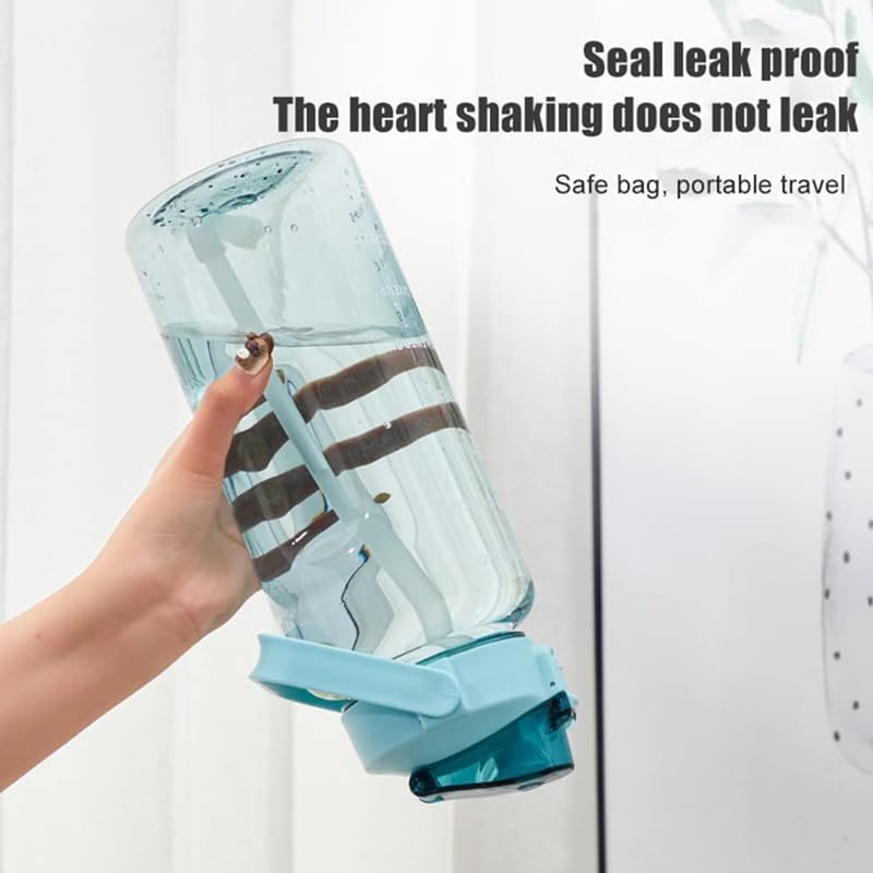 Image of Set of 3 Transparent Water Bottle 2000ML, 900ML, 300ML with Motivational Time Marker | Leak Proof&Break-Proof | Best Usage For Office /School /Gym /Travel Water Bottle