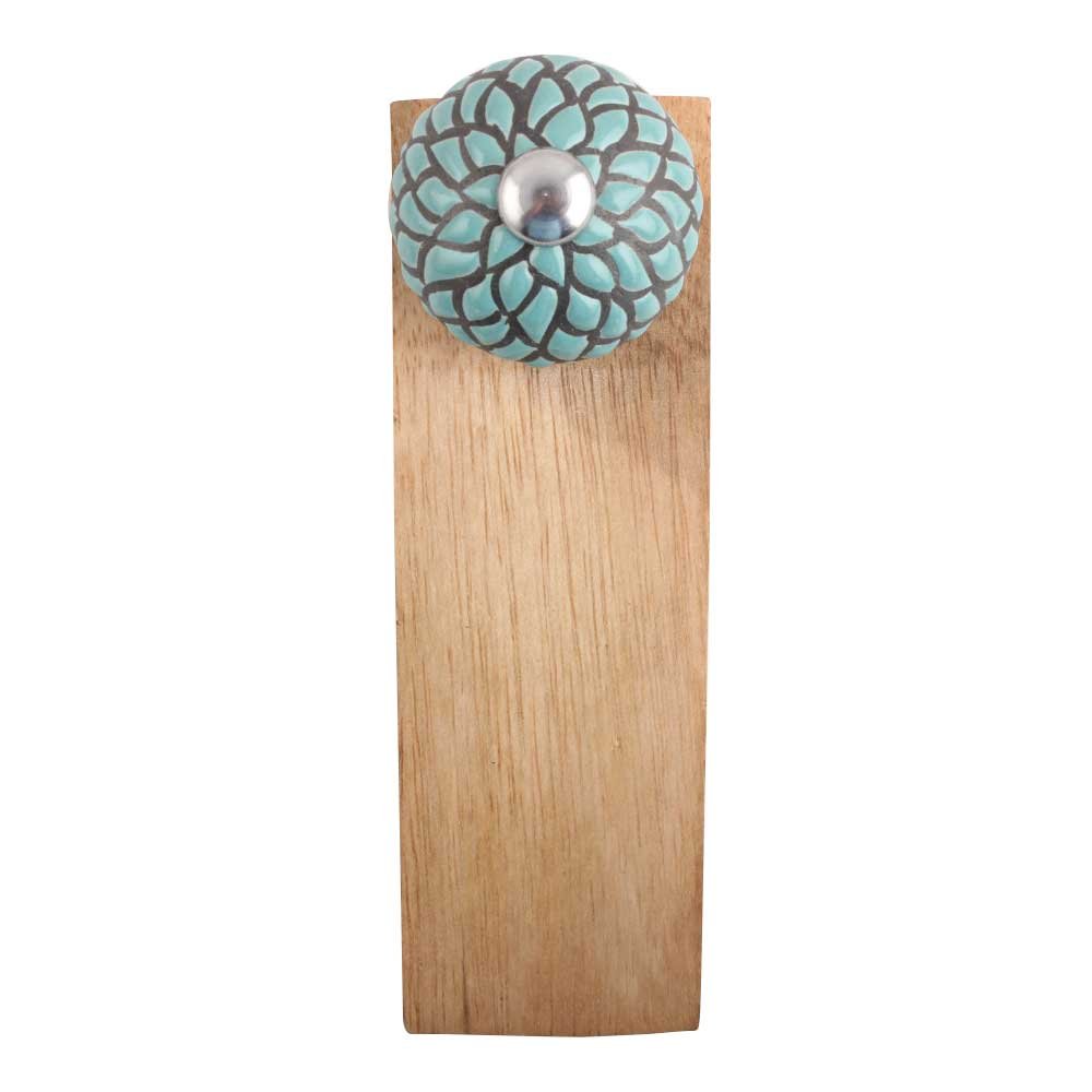 Indian-Shelf 4 Pieces Wood Door Stopper for Home Rubber Etched Floor Gate Stopper Green Door Wedge Fabulous Grip 2