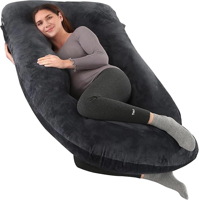 Image of Mom,s Choice Full Body Pregnancy Pillows, Maternity Pillow for Sleeping Support for Legs, Back, Neck, Shoulder, Hips, Belly for Pregnant Woman, 57 inch Prenancy Pillow