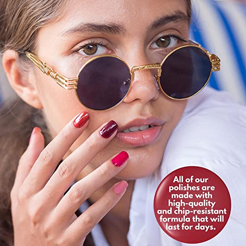 Eternal Red Nail Polish Set For Women (Rock & Rose) - Pink Nail Polish Set For Girls - Long Lasting & Quick Dry Fingernail Polish Kit For Home Diy Manicure & Pedicure - Made In Usa, 13.5Ml (Set Of 4) #TOP5