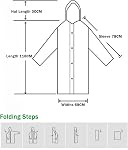 Womens Raincoats Waterproof EVA Long Rain Poncho with Hood Portable Lightweight Outdoor Rain Coats for Hiking Camping