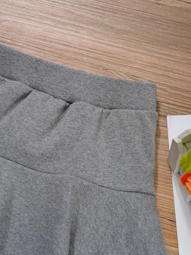 Toddler Girls Stretchy Pantskirt Footless Leggings with Ruffle Skirt School Uniform Pants4