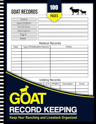Goat Record Keeping Log Book: A Logbook Created for Goat Owners to Easily Manage And Track Vital Information, Homestead Goat Care Tracker (Goat Lovers & Owners)