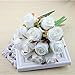 12pcs Artificial Roses Single Stem Fake Silk Flower Arrangement Bouquet Real Touch for Home Party Wedding Decoration (White)