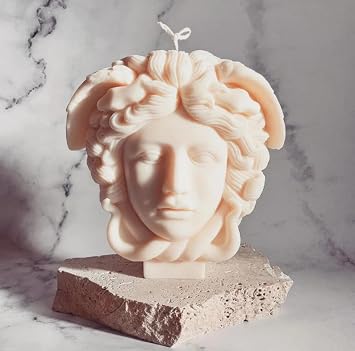 Large Medusa Snake Hair Face Silicone Molds, DIY Goddess Molds for Candle Making, Abstract face Aroma Gypsum Molds for Home Decor Art Crafts