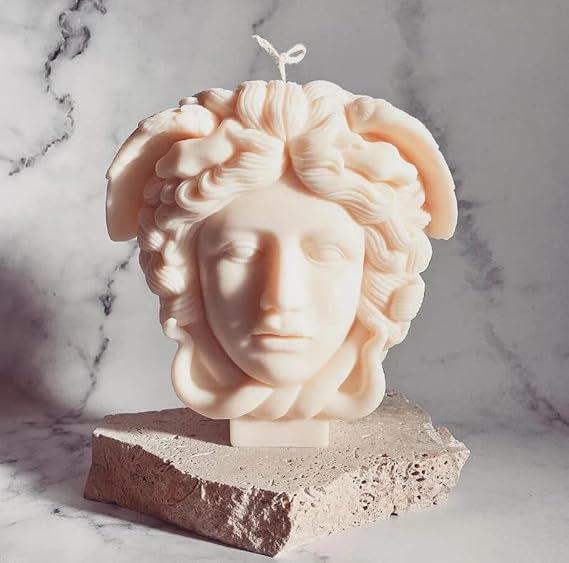 Large Medusa Snake Hair Face Silicone Molds, DIY Goddess Molds for Candle Making, Abstract face Aroma Gypsum Molds for Home Decor Art Crafts