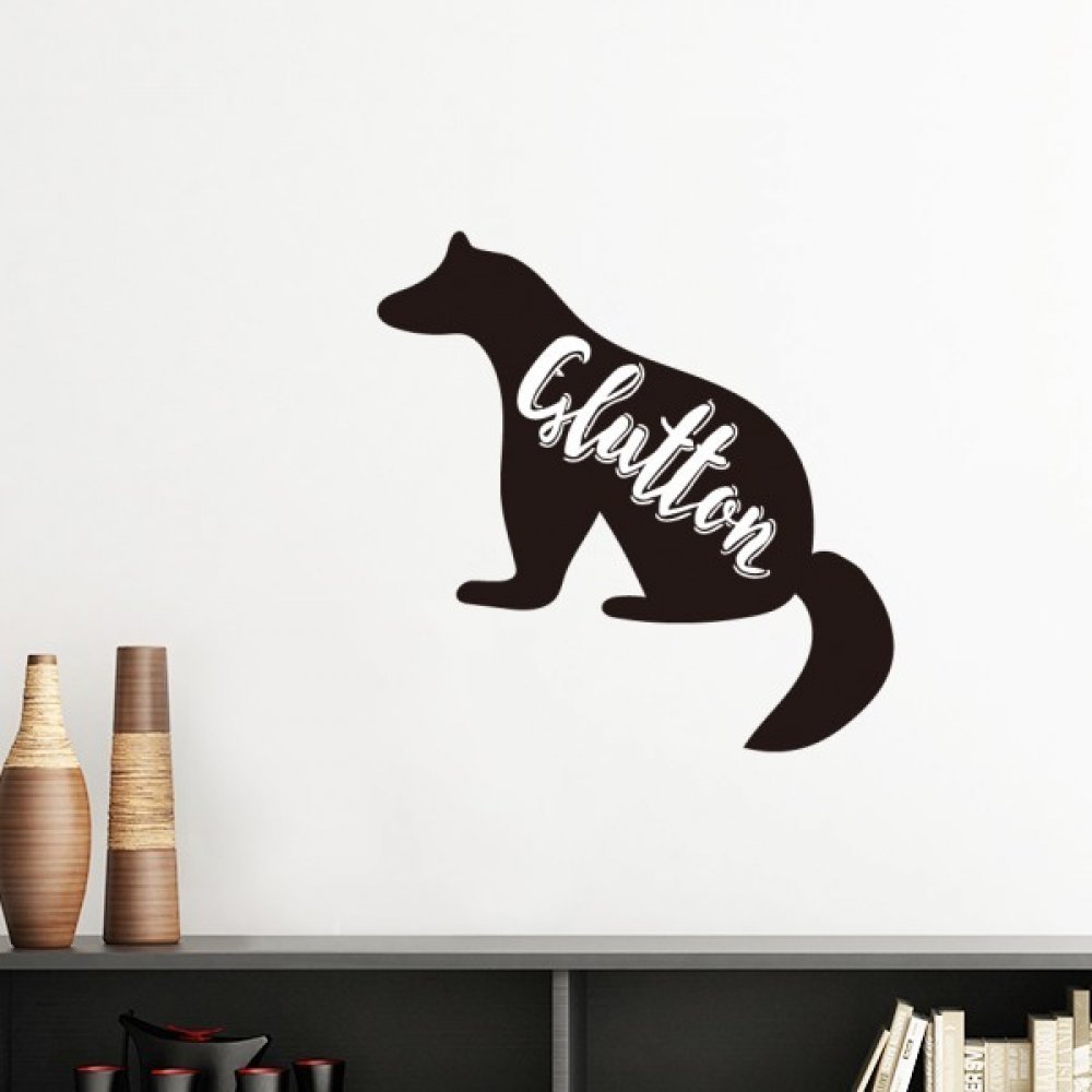Autocollant mural glouton amovible silhouette silhouette noire mate 40cm