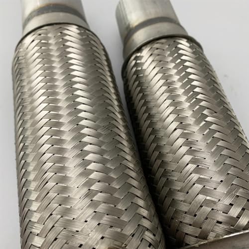 JNNJ Auspuff-Faltenbalg, Auto Geflochtenes Auspuff-Flexrohr, Universal Auspuff Flexi Rohr Faltenbalg Edelstahl Geflecht Flexibles Verbindungsrohr(50x250mm)