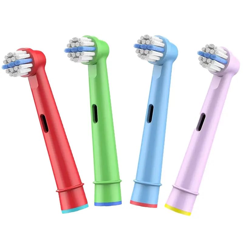 Set de 4 Cabezales de Repuesto Compatibles con Oral B infantiles para Cepillo de Dientes ElƩctrico, Recambios y repuestos de cabezales Oral B para niƱos y niƱas - Multicolor