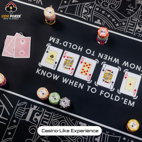 Spielkarten aus 100% Kunststoff, 2-Deck Pokerkarten-Set, Pokergröße, gute Flexibilität & Haltbarkeit, wasserdicht & waschbar, professionelle Spielkarten für Texas Hold'em Poker (Jumbo Index, – Bild 8