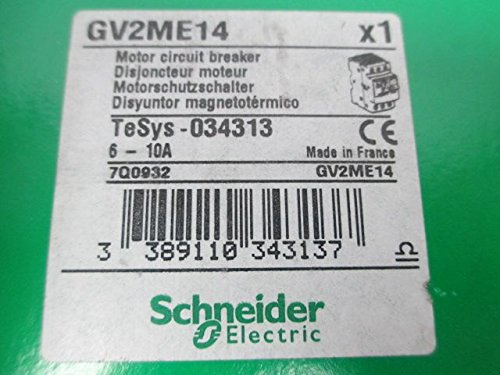 New SCHNEIDER GV2ME14 Circuit Breaker 600V-AC 6-10A AMP Motor Starter D248980