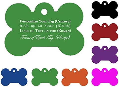 eXtreme Dog Custom Engraved Bone Shaped Pet ID Tags for Dogs and Puppies - 7 Colors and 4 Fonts to Personalize Your Dog ID Tags - Green…