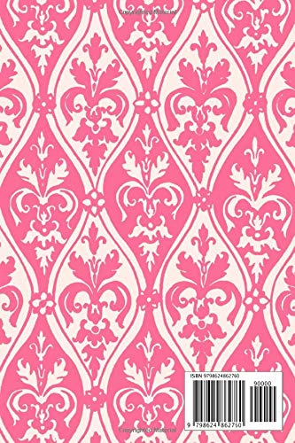 X: Damask Cover Initials X Monogram Notebook, X Monogrammed Journal Gift - Image 2