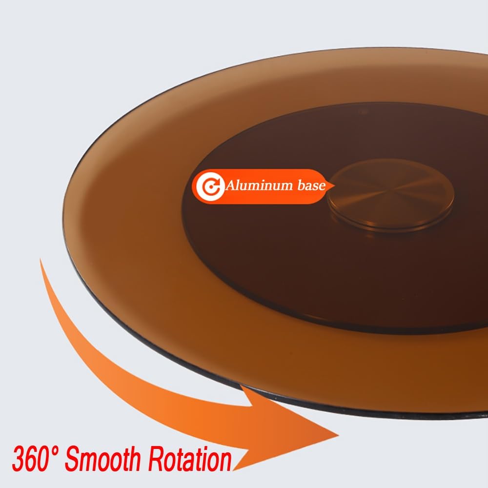Gramofon, 61 cm, 71 cm, obrotowa taca do serwowania ze szkła hartowanego, płyta obrotowa o 360°, idealna na spotkania rodzinne, bankiety, wesela