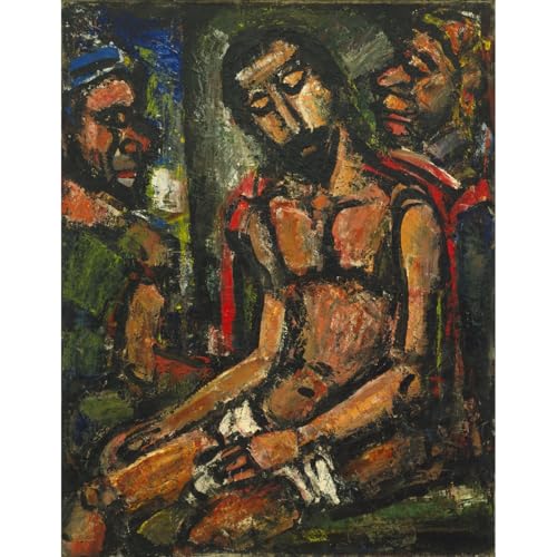 Toile Georges Rouault Christ moqué par les soldats aux couleurs résistantes à la décoloration