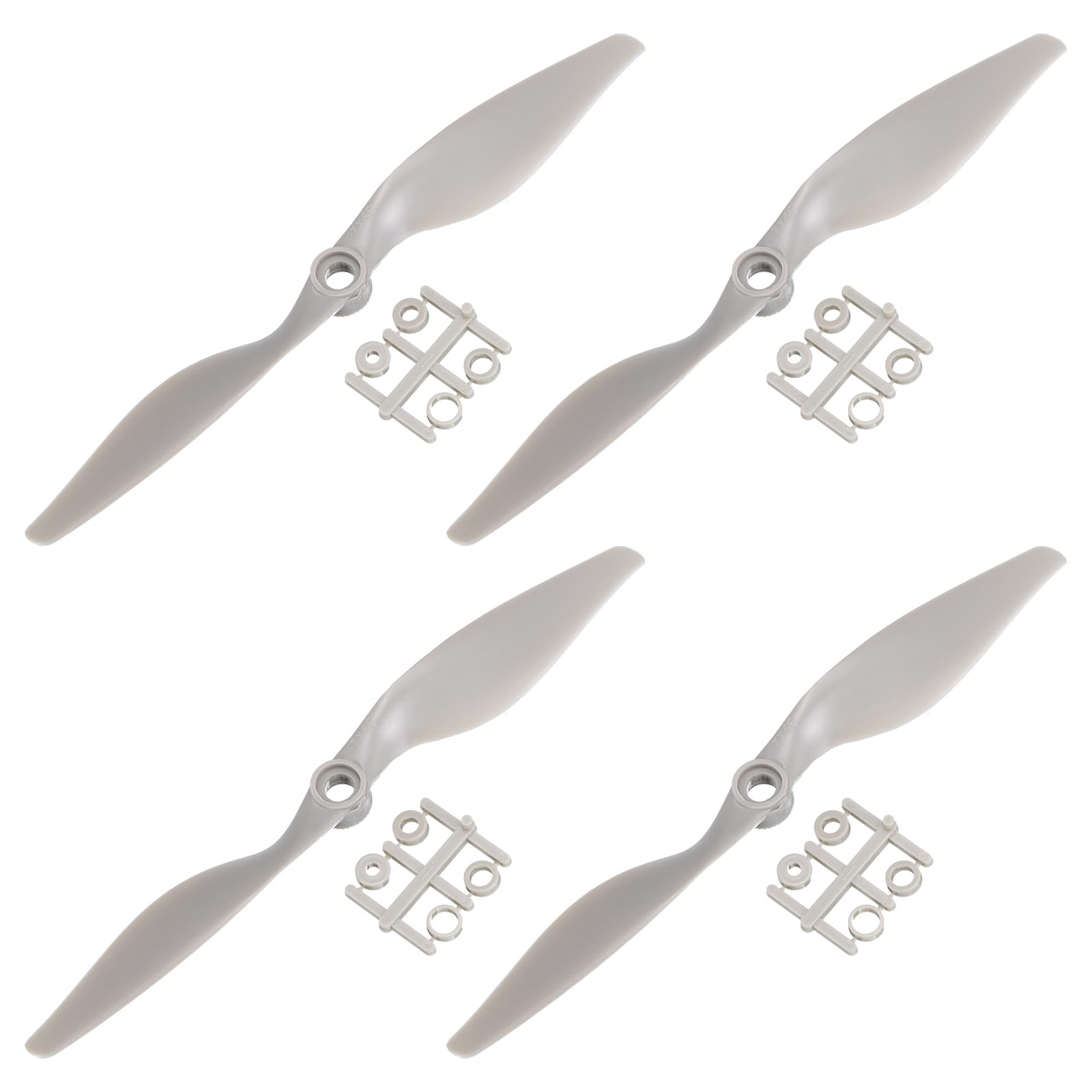 sourcing map 8x4 Propeller RC Propellers 2 Vane Blades Props Grey with Adapter Rings for Electric Airplane Aircraft, Pack of 4