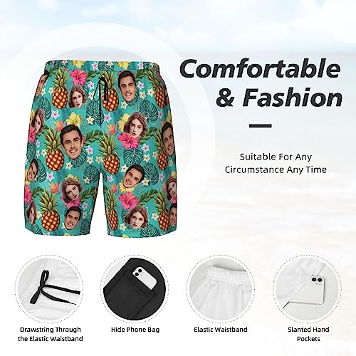 Custom Hawaiian Couples Matching Men Swim Trunk | Women Beach Sarong, Personalized with Face Funny Summer Gifts2