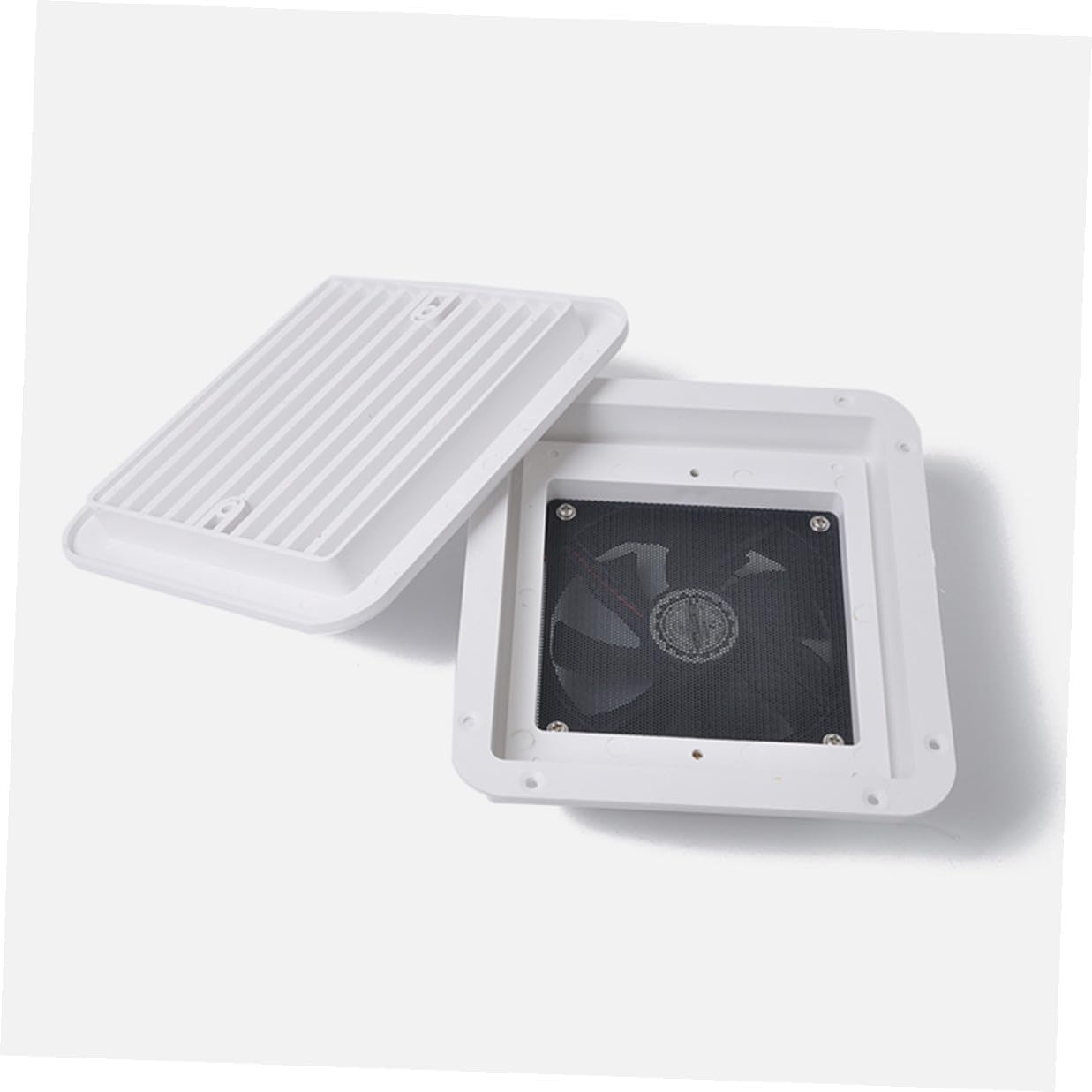 POPETPOP 8-inch 12v Rv Ventilation Fan with Blades, Silent Bathroom Exhaust Air Vent Fan for Rv Roof and Camper Ventilation Replacement Part