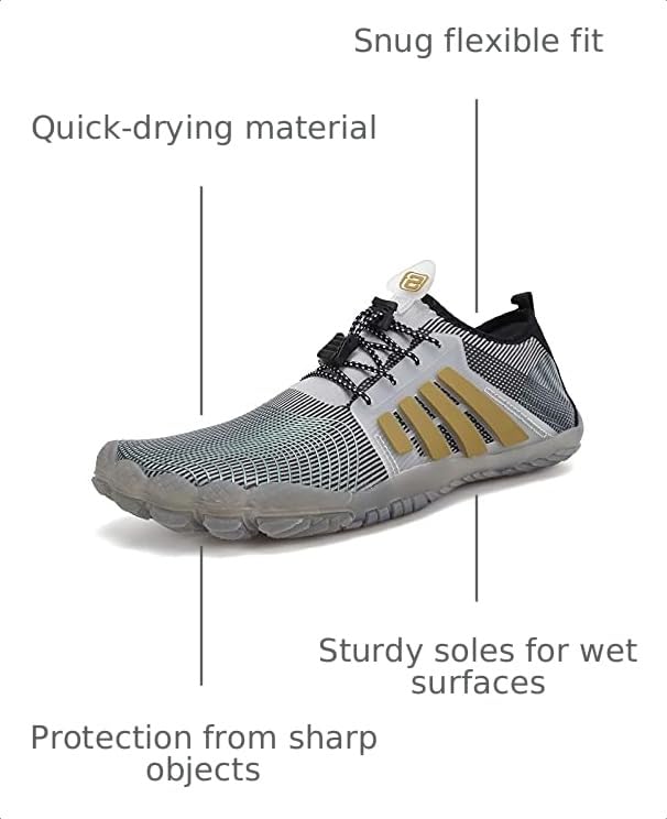 Image of Water Shoes for Men Barefoot Quick-Dry Aqua Sock Outdoor Athletic Sport Shoes for Kayaking, Boating, Hiking, Surfing, Walking