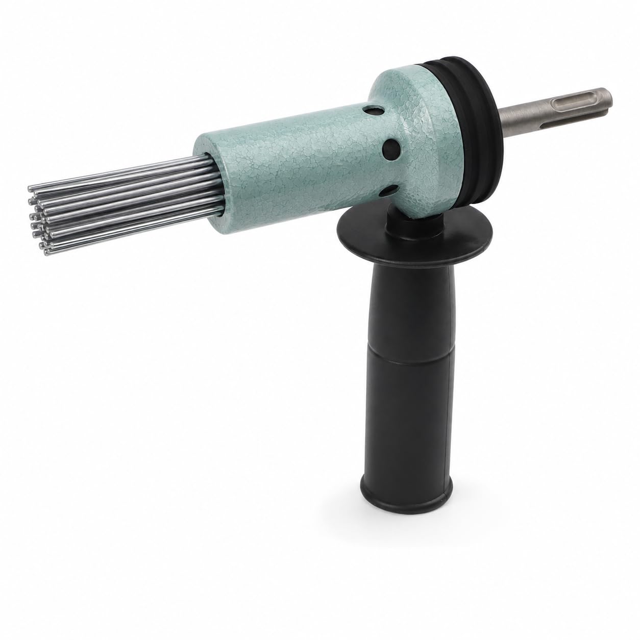 Air Needle Scaler Attachment, With 18Pcs Hardened Steel Needles, Anti Slip SDS Shank Air Hammer Adapter For Metalworks, Rust, Weld & Paint Remover, Concrete/Masonry/Tile Surface Cleaner