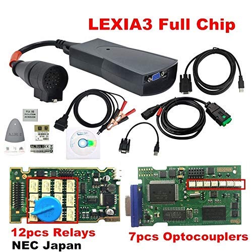 ULTRAOBD2 Escáner PP2000 OBD2, Lexia 3 V48 PP2000 V25 Diagbox 7.83 Compatible con Citroen Sedan. Lector de códigos OBD-II, Herramienta de diagnóstico de Motor de Coche (Negro)