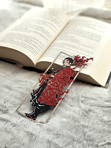 Image of 3D Flame Layered Anime Bookmark | Black and Red Japanese-Inspired Design, 15 x 5 cm | Collectible Fantasy Accessory