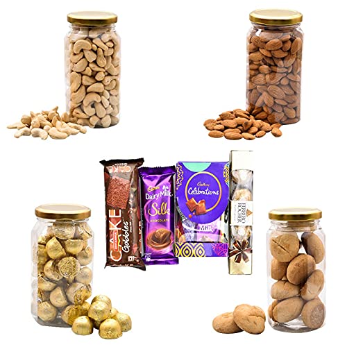 Image of NUTRI MIRACLE Diwali Dry Fruits Gourmet Jar Gift Pack | Gift for Relatives and Parents