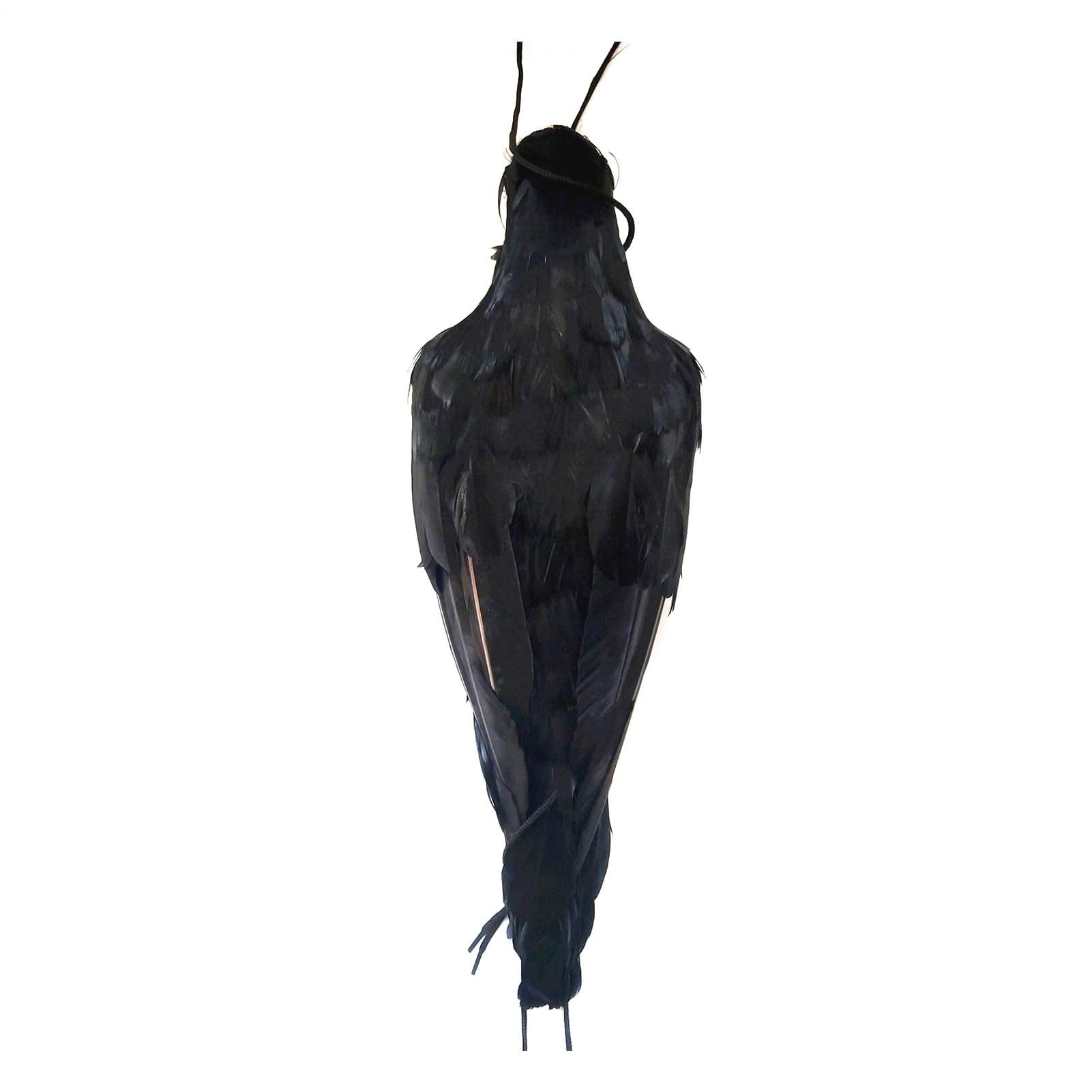 Ahuyenta aves con este cuervo realista para jardín, la decoración ideal de Halloween