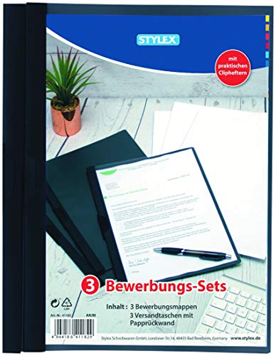 Bewerbungs-Set, 3 Stück (Klemmhefter)