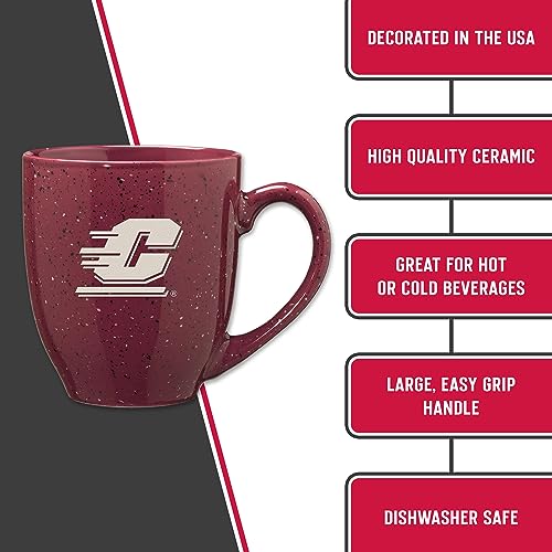 Image of Rico Industries NCAA Central Michigan Chippewas Maroon Personalized 16 oz Team Color Laser Engraved Speckled Ceramic Coffee Mug