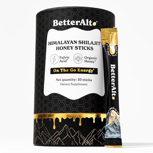 Better Alt Pure Himalayan Shilajit Sticks with Organic Honey, Saffron | Easy to Consume Shilajit| 30 Sticks for Energy Boost & Immune Support, 85+ Trace Minerals, 75%+ Fulvic Acid