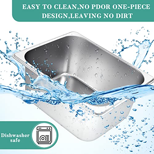 Zubebe ZUBEBE-STEAM TABLE-01 1/2 Half Size Steam Table Pans 6 Inch Deep Steam Pan Stainless Steel Restaurant Pan Metal Food Tray Commercial Food Pans thumb #3