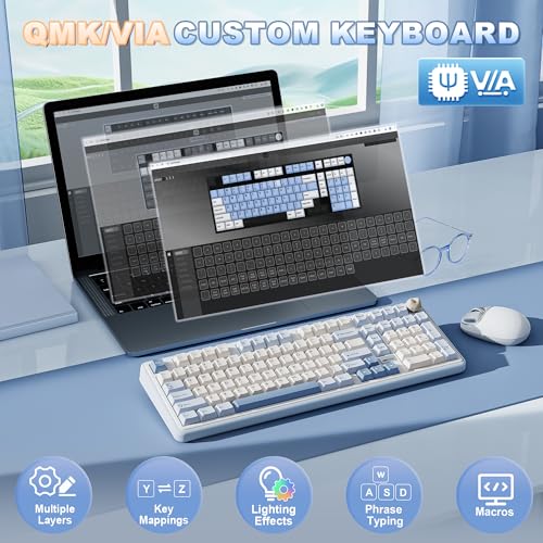 Image of YUNZII B98 PRO 96% Wireless Mechanical Keyboard(Blue, Candy Switch)