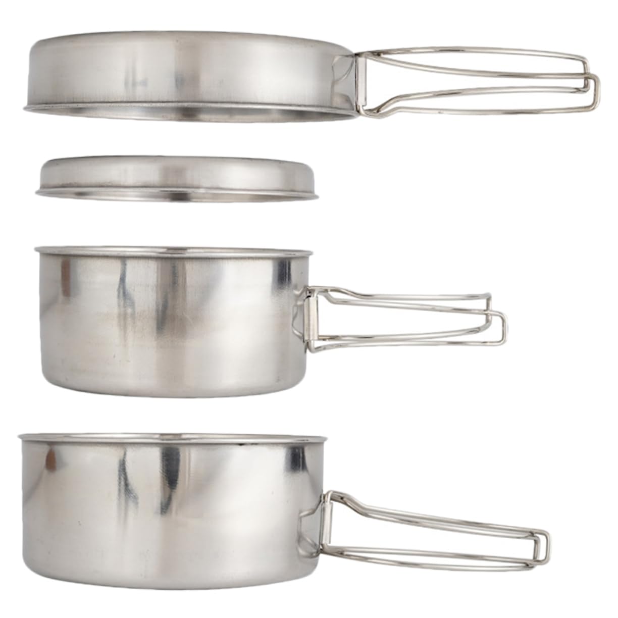 Milisten Set de Casseroles Acier Inoxydable pour Camping Ustensiles de Cuisine Pratiques et pour Randonnée BBQ et Activités de Plein Air