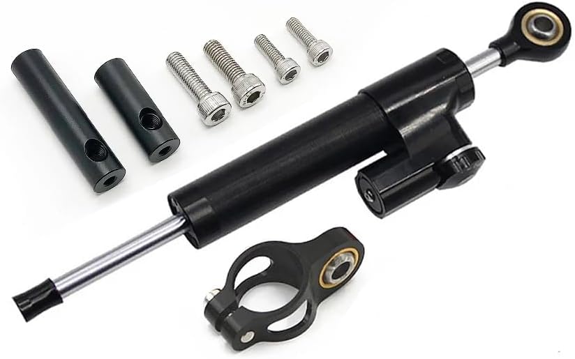 V5 10/11 inch electric scooter shock absorber stabilizing steering damper dual drive high speed scooter steering assist kit (black)