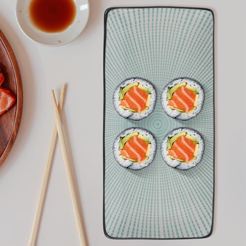 Plato rectangular de cerámica para sushi VICASKY miniatura 4