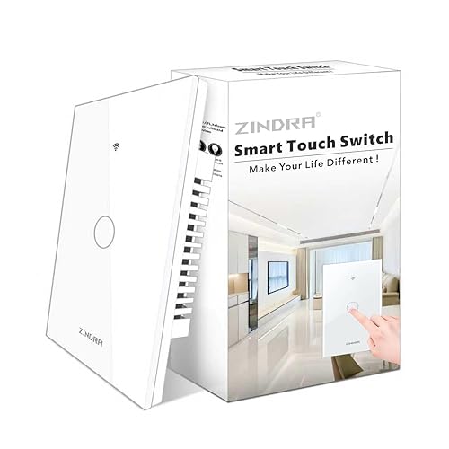 Interruptor de luz de pared táctil inteligente con Matter, panel de vidrio templado, requiere cable neutro, unipolar, Wi-Fi de 2.4 GHz, control por