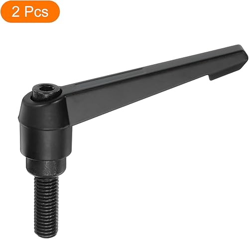 Miniatura 69 de uxcell 2 perillas ajustables M8 x 3.150 in, mango de rosca macho, botón de trinquete de liberación rápida, perno giratorio para maquinaria de torno