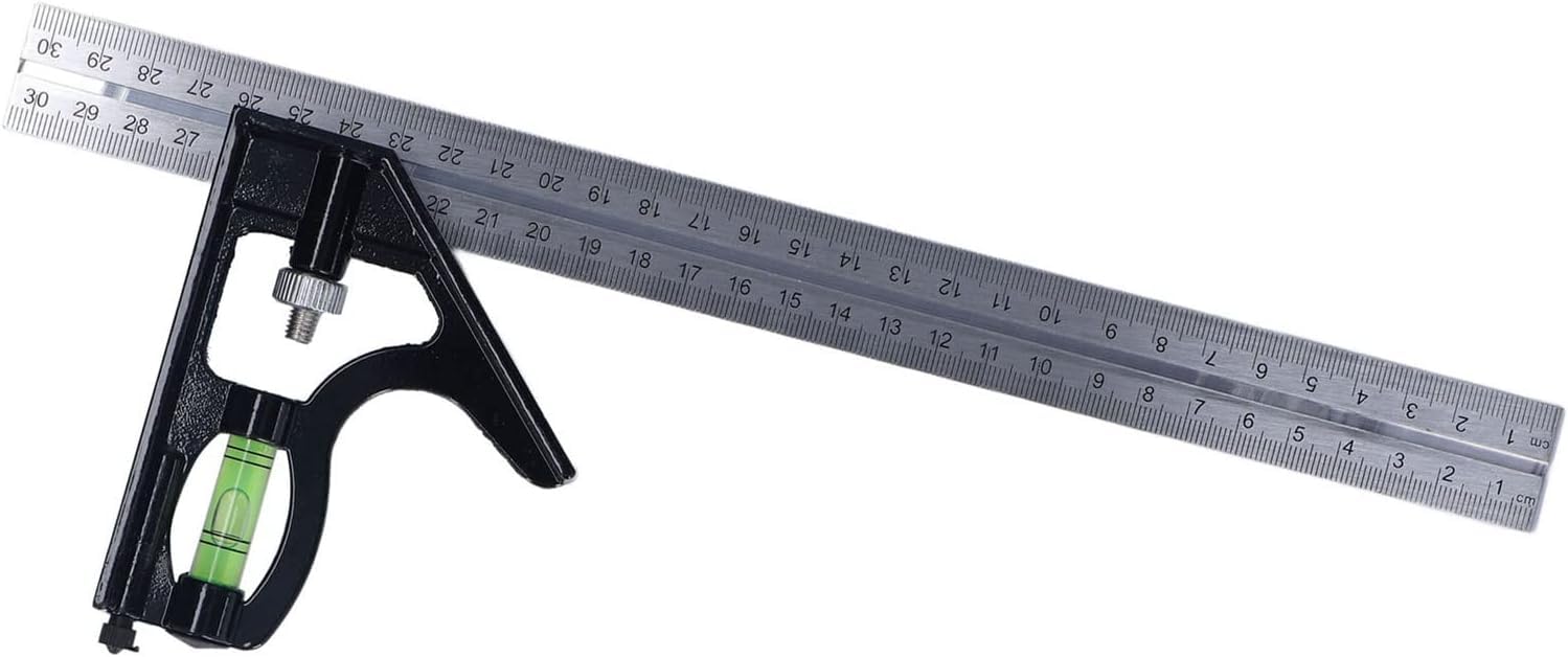 Regla de ángulo, Regla Cuadrada, escuadra combinada, Regla de ángulo Recto, medición precisa portátil 0 300 mm Cuadrados de Carpintero for construcción for carpintería