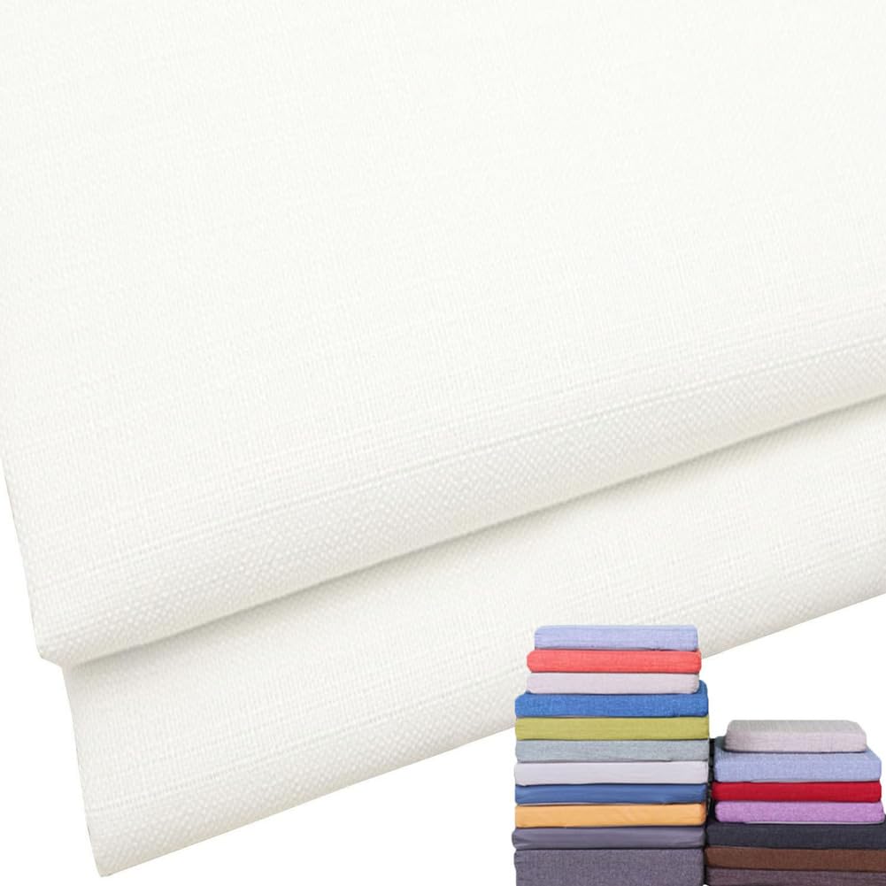 Funda de cojín para banco de exterior en lino premium color blanco con cremallera invisible