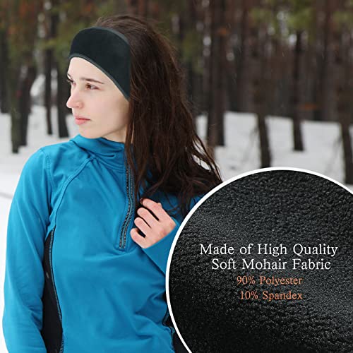 Ranmov Ear Warmer Headbands For Women Men Headband Winter Cold Weather For Indoor Outdoor Sports Running Jogging Cycling Yoga (2 Pack, Black Deep Gray) #TOP3