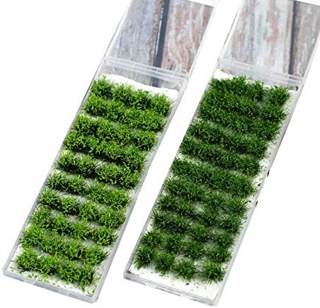 Miniatura 5 de 80 unidades de mechones verdes tupidos de tierras bajas, arbustos de césped estático, grupos de vegetación, ferrocarril, césped artificial, guerra,