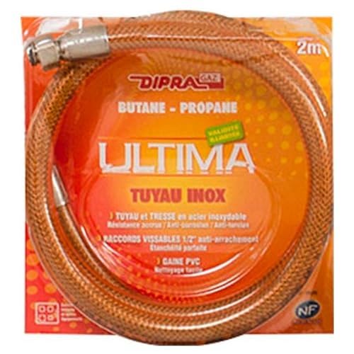 DIPRA - Flexible inox pour gaz butane - propane 2M - Certifié NF