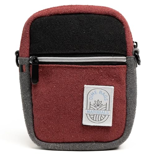 DIME BAGS Muse Crossbody Bag, 100% Nepali Hemp Sling, Zippered Compartments, Adjustable Strap, Durable for Travel & Daily Use