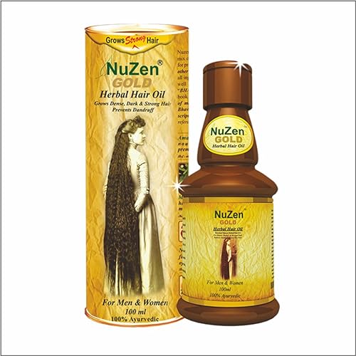 Nuzen Gold Herbal Hair Oil - 100% Pure Herbal Hair Oil , Grows New, Dense, Dark & Strong Hair, Prevents Dandruff,100% Ayurvedic and can be used both by Men & Women - 100ml