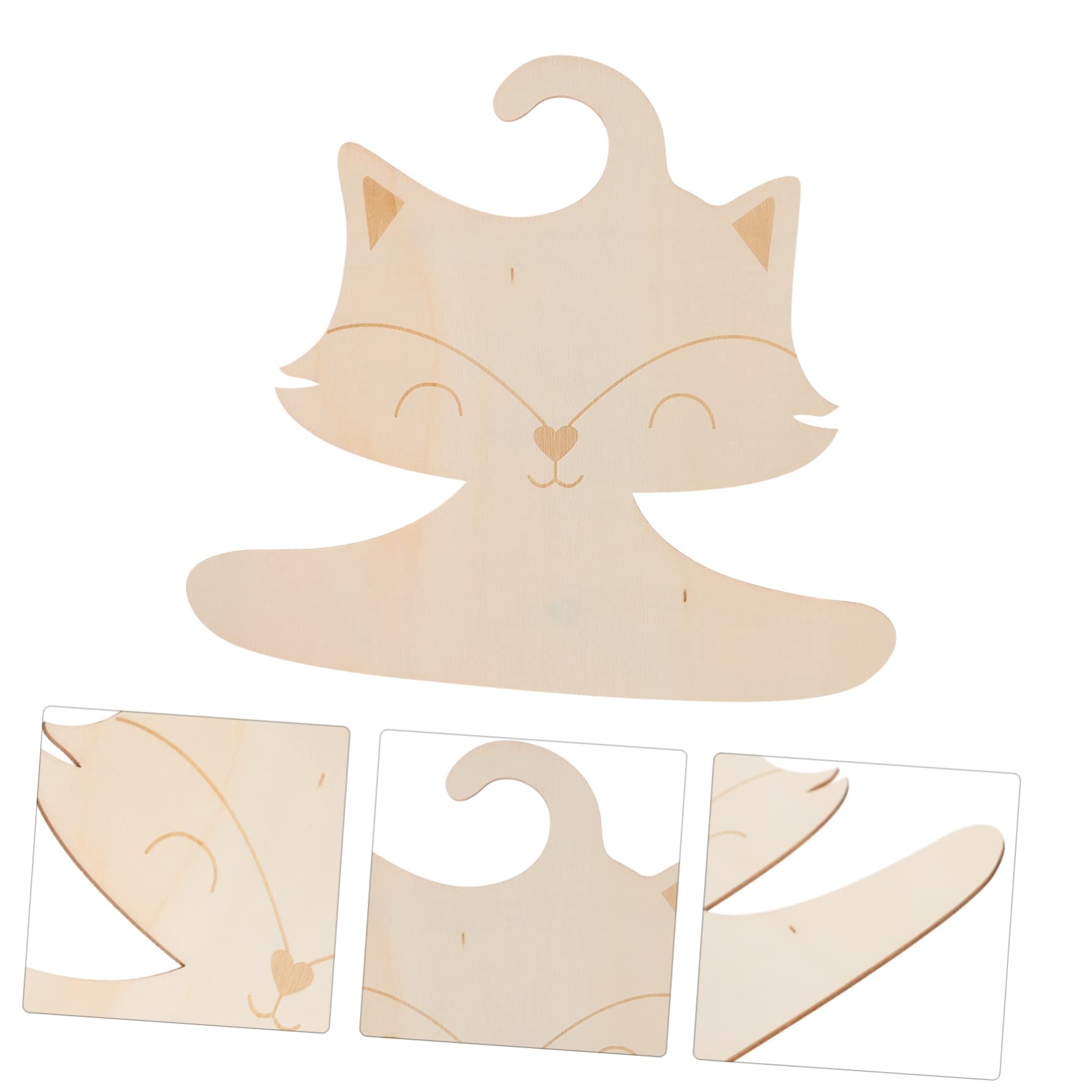 Hohopeti 10Pcs Cartoon Fox Wooden Hangers for Cute Clothes Hangers for Closet Organization and Nursery Storage for Clothes and Present Giving