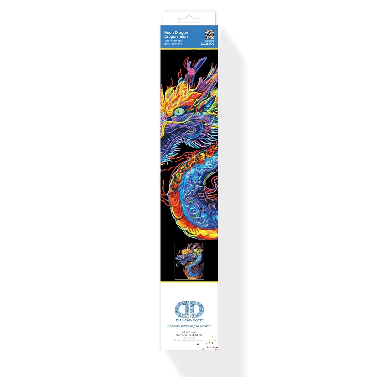 DIAMOND DOTZ Neon Flock Dragon zestaw do malowania diamentami dla dorosłych