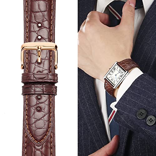 Image of Moran Alligator Leather Quick Release Watch Band 18mm 19mm 20mm 22mm 23mm 24mm Replacement Genuine Crocodile Leather Loop SmartWatch Strap for Men Women