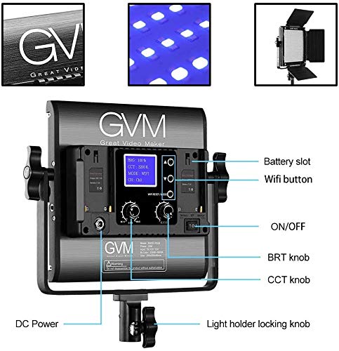 GVM LED Videoleuchte mit Stativ, 800D RGB Filmlicht Videolicht LED Dauerlicht mit APP-Steuerung, CRI97 3200K-5600K Fotografie LED licht für Studio YouTube Video Streaming Studiolicht Kamera Fotolicht